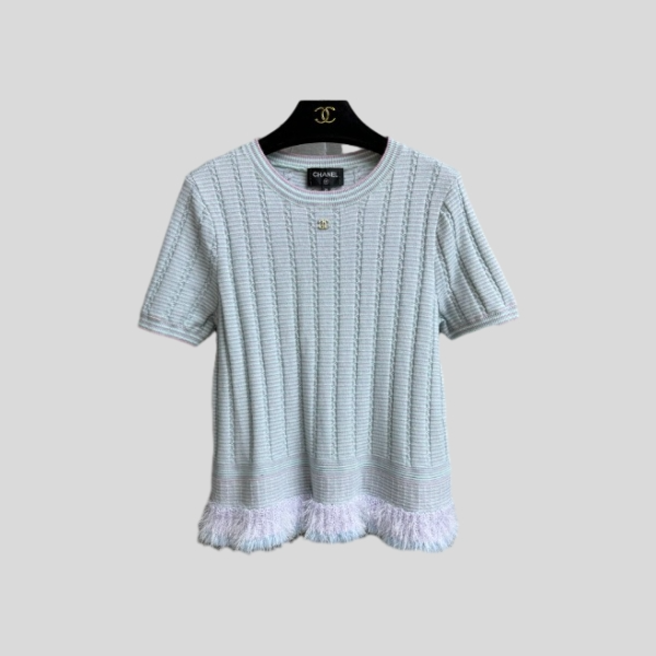 샤넬 블루 태슬 반팔