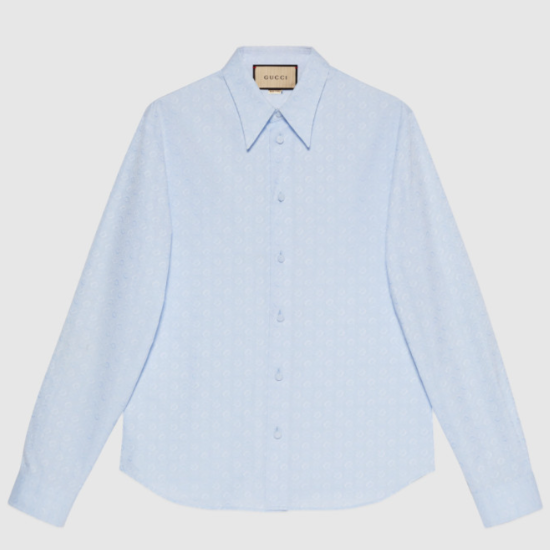 구찌 홀스빗 자카드 코튼 셔츠