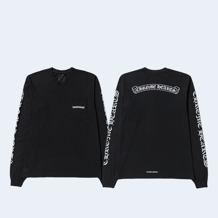 크롬하츠 스크롤 로고 롱 슬리브 티셔츠(2color)