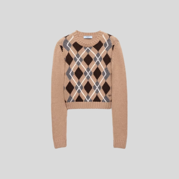 프라다 캐시미어 크루넥 스웨터