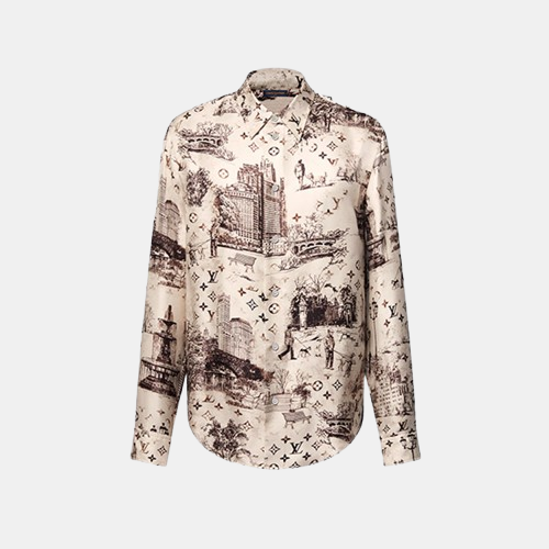 루이비통 롱 슬리브드 실크 셔츠