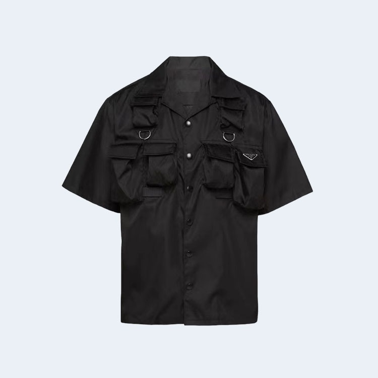 프라다 트라이앵글 장식 로고 셔츠