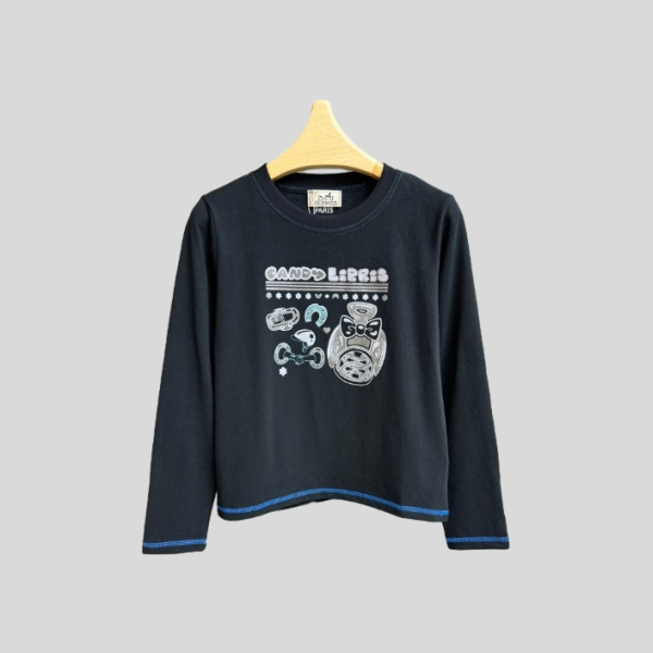 에르메스 프린트 긴팔 티셔츠