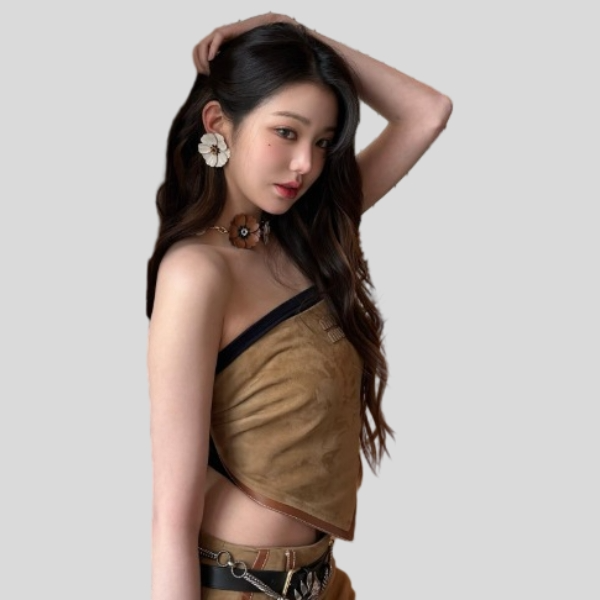 미우미우 스웨이드 반나다 탑