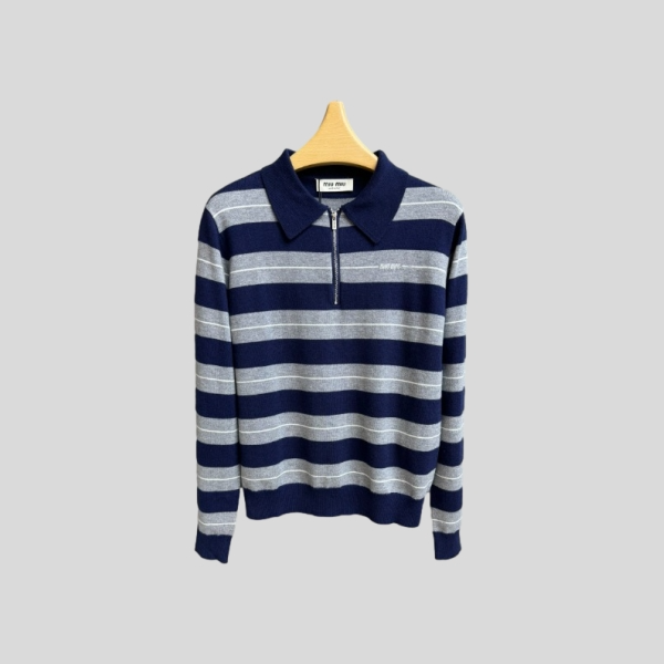 미우미우 스트라이프 울 스웨터