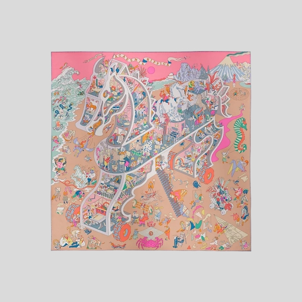 에르메스 Academia Hippica 스카프 90