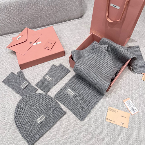 미우미우 니트 3종 세트(스카프, 비니, 장갑)