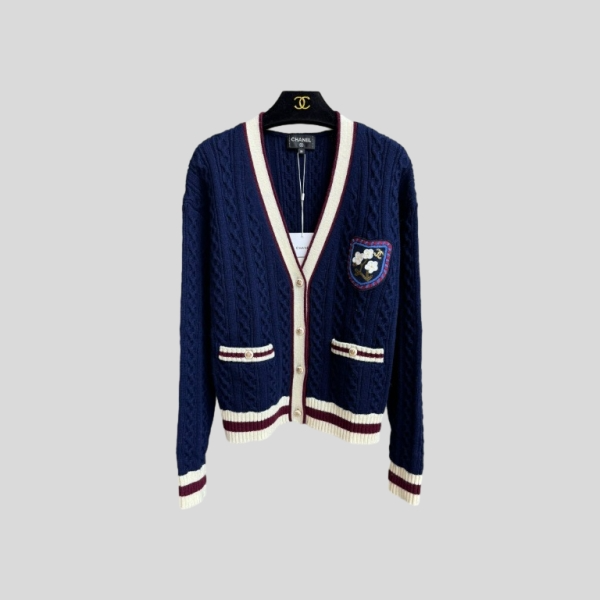 샤넬 네이비 블루 가디건