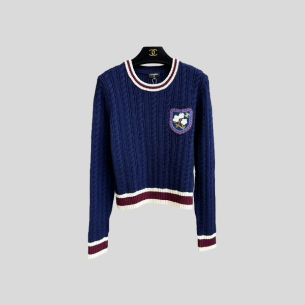 샤넬 네이비 블루 스웨터