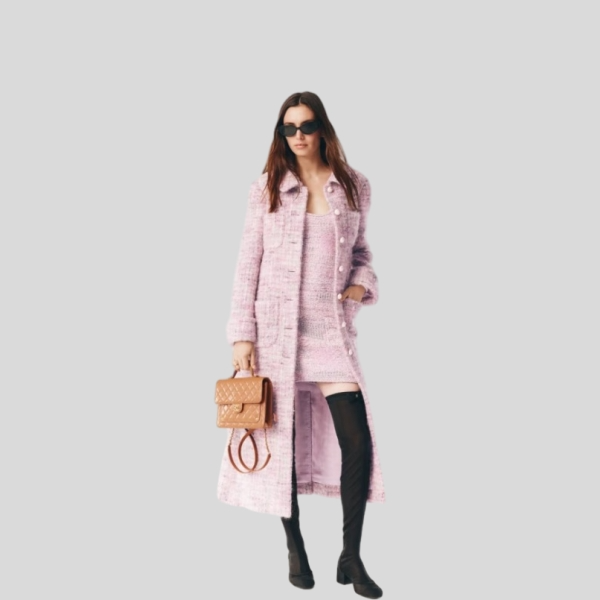 샤넬 트위드 롱 코트