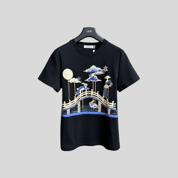 디올 퍼펫 프린트 티셔츠