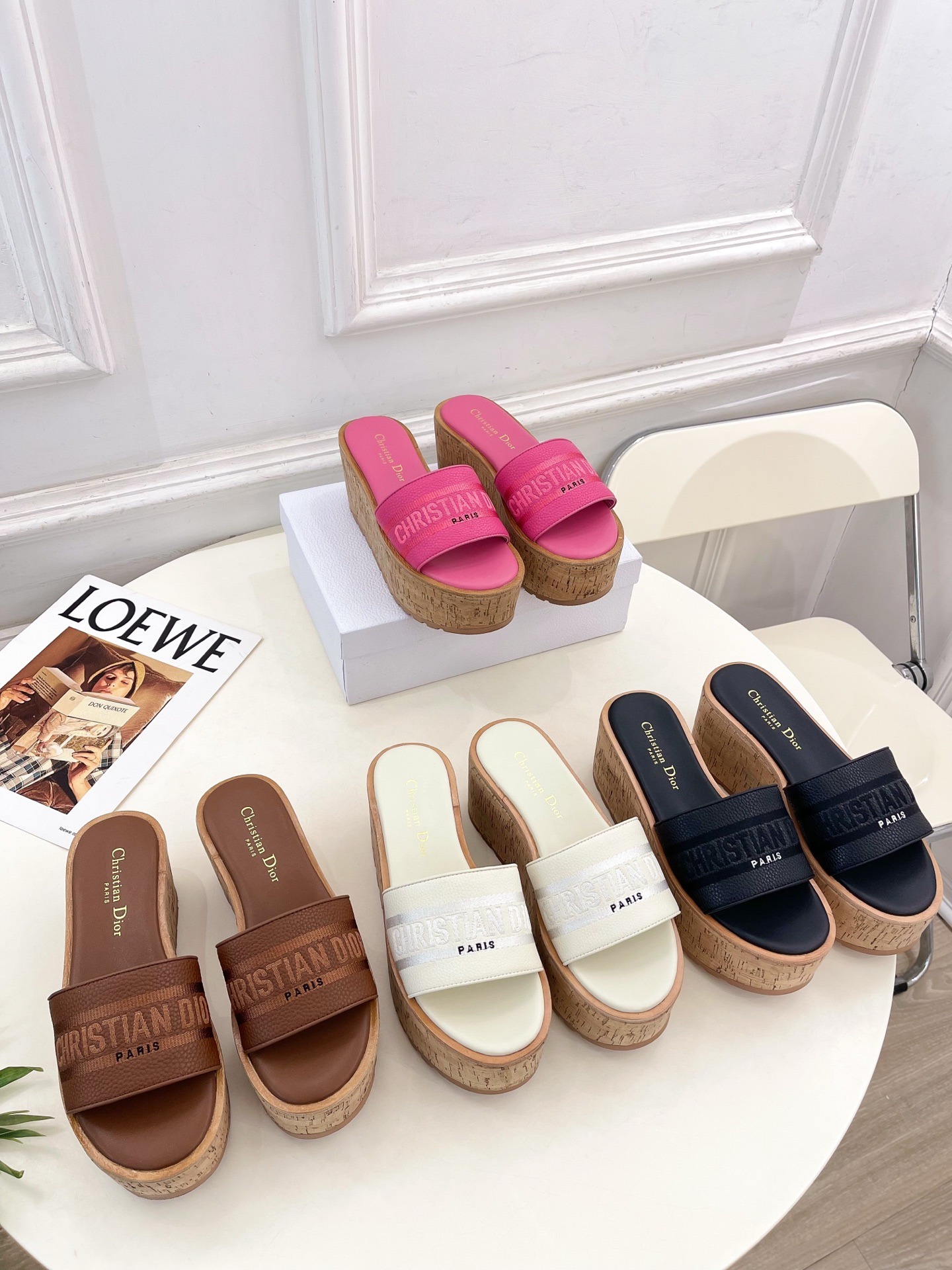 디* 25 신상 Dway 웨지힐 통굽 슬리퍼