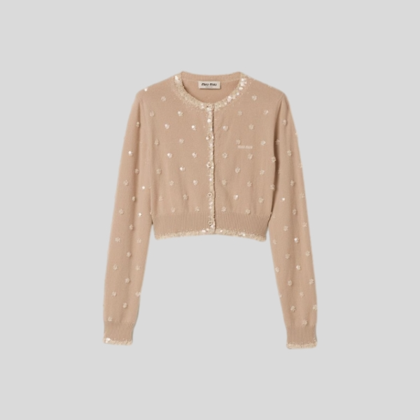 미우미우 자수 캐시미어 가디건