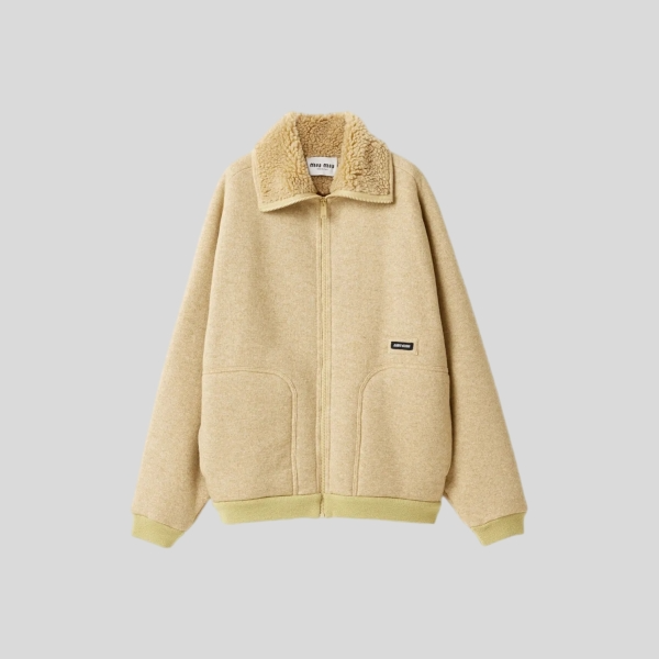 미우미우 집업 시어링 자켓