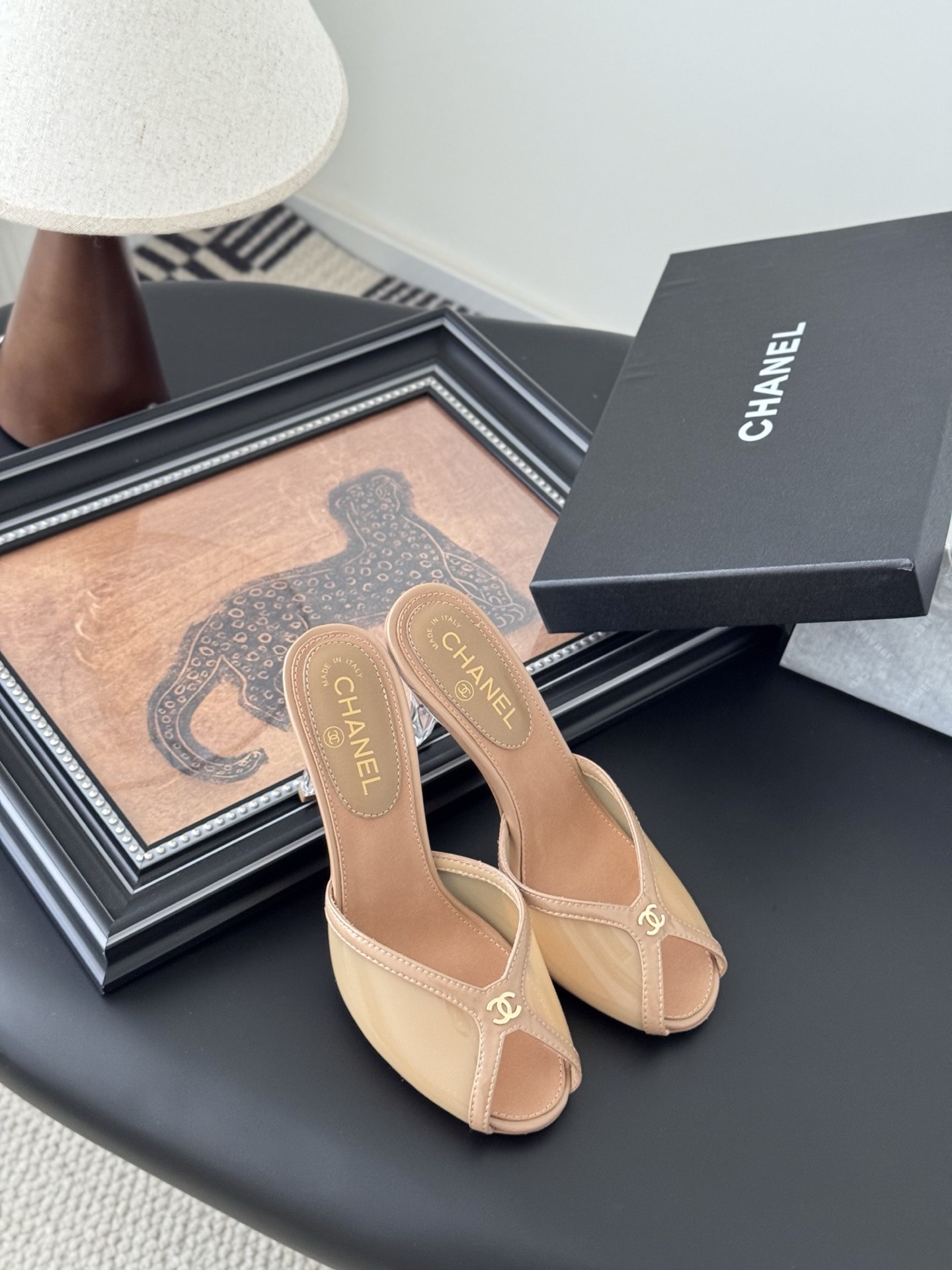 샤* 24S 자수 망사 슬리퍼