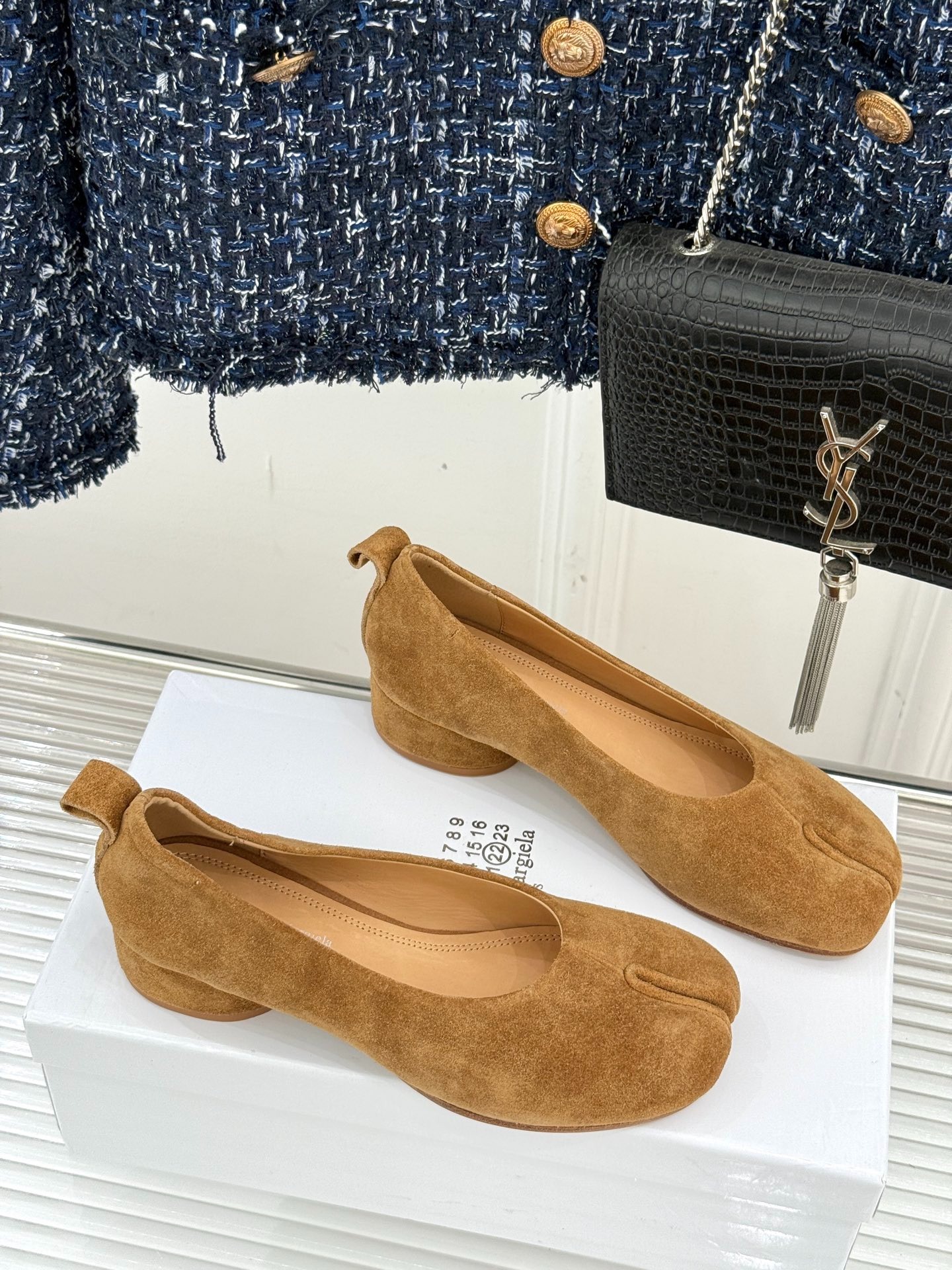 메*마르지엘라 빈티지 통굽 발레슈즈