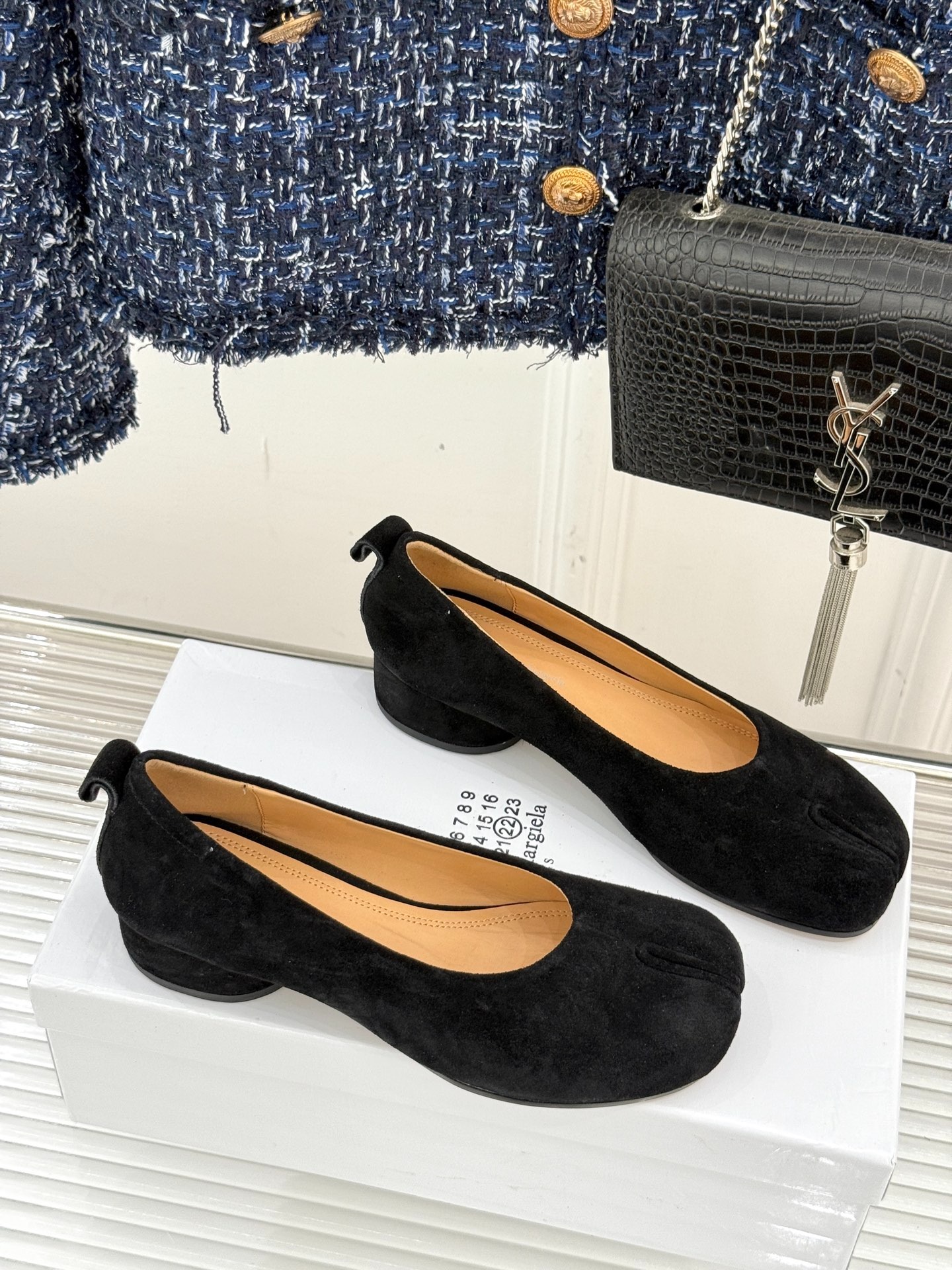 메*마르지엘라 빈티지 통굽 발레슈즈