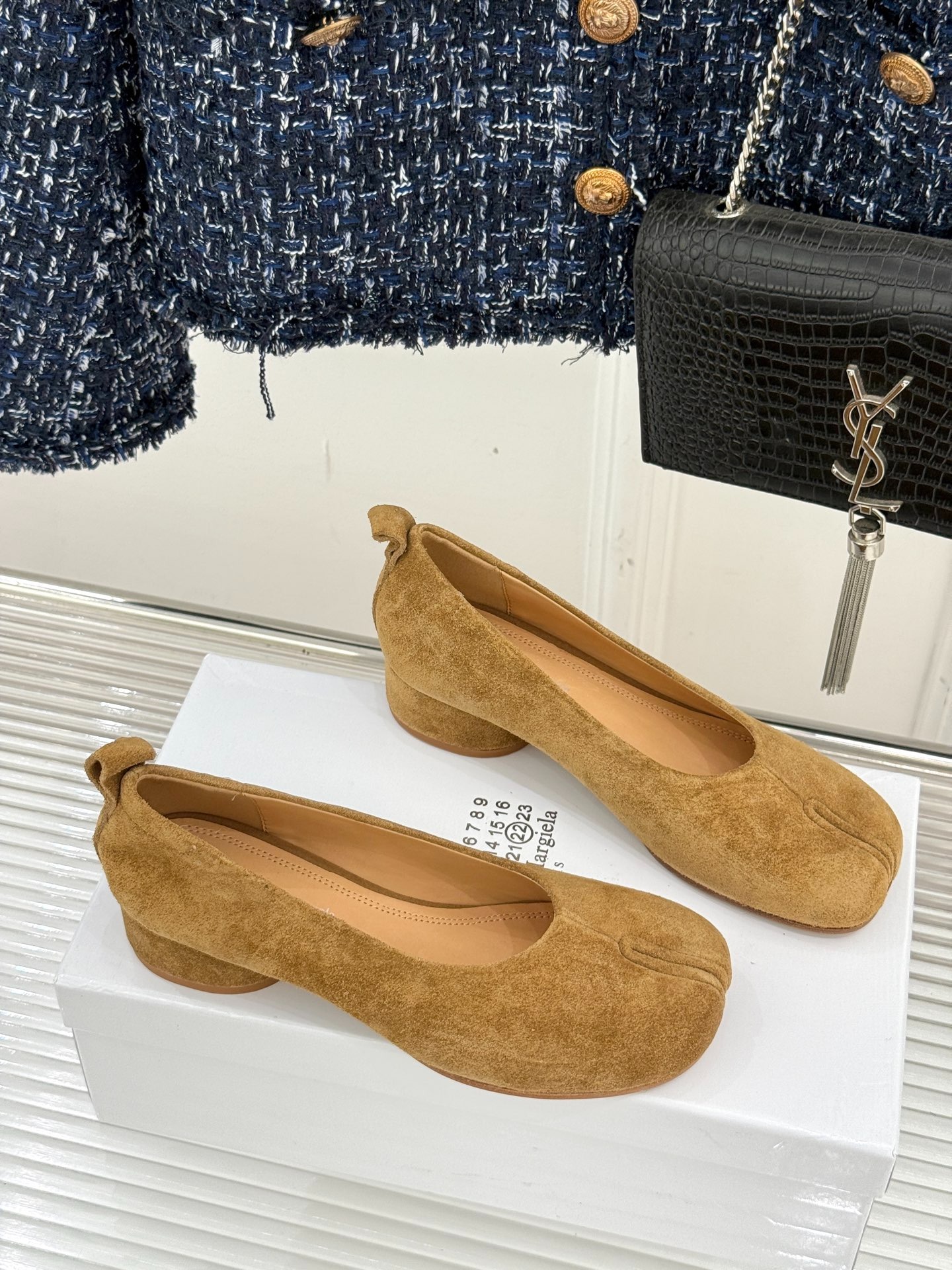 메*마르지엘라 빈티지 통굽 발레슈즈