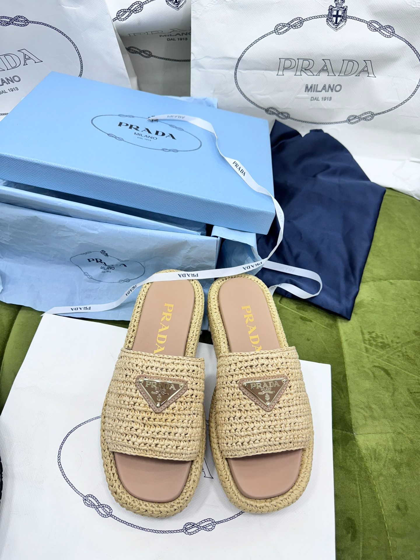 프*다 밀짚 바캉스 슬리퍼