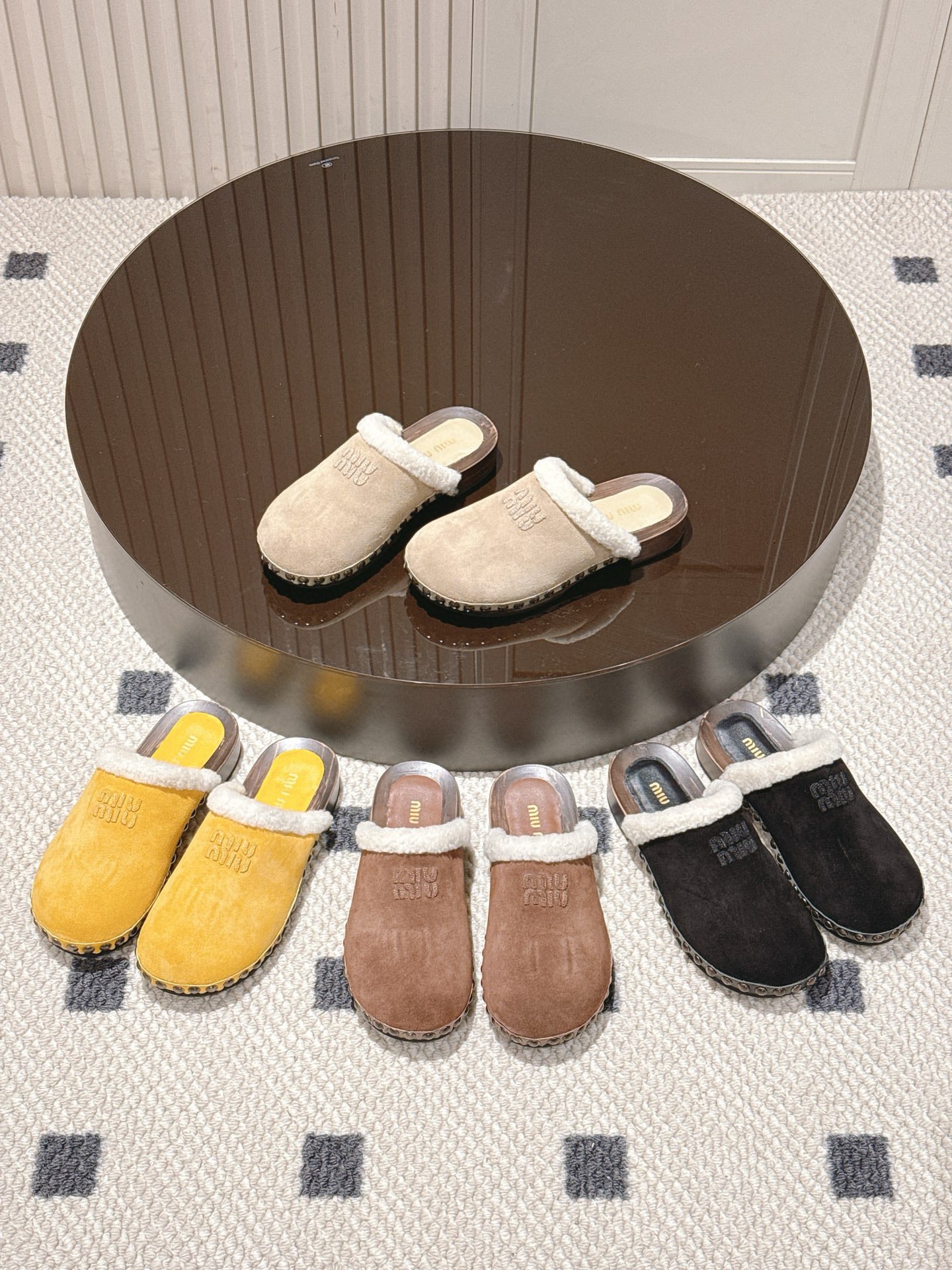 미*미* 울 슬리퍼 스웨이드 반팩