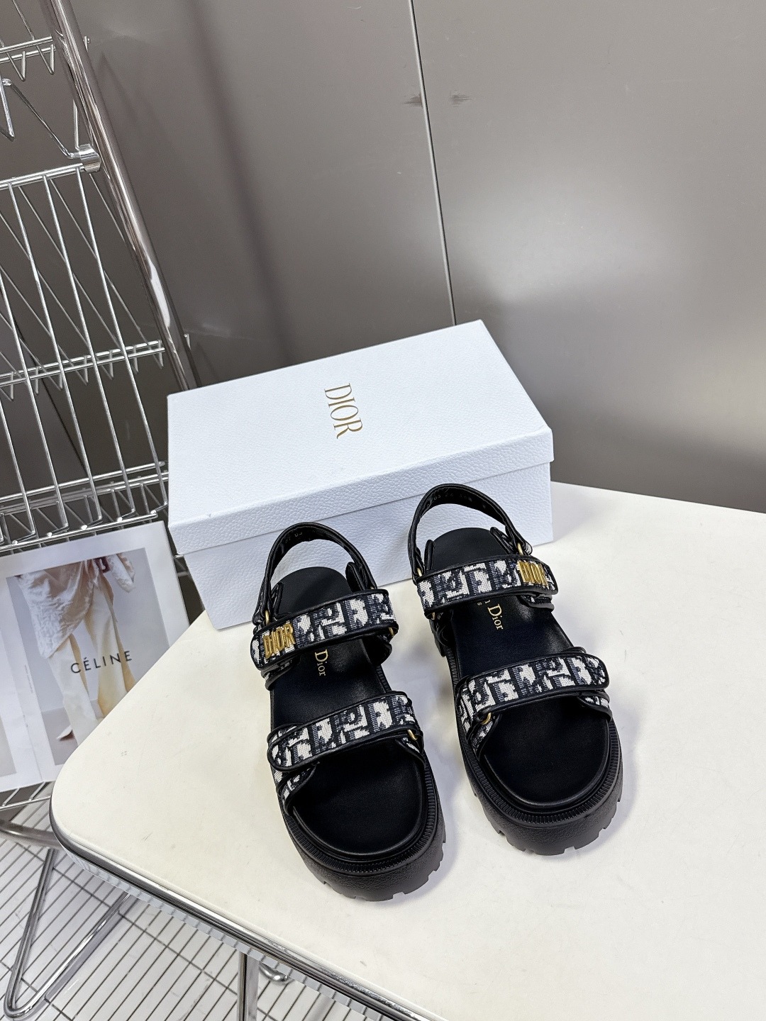 디* 봄여름 최신 벨크로 샌들