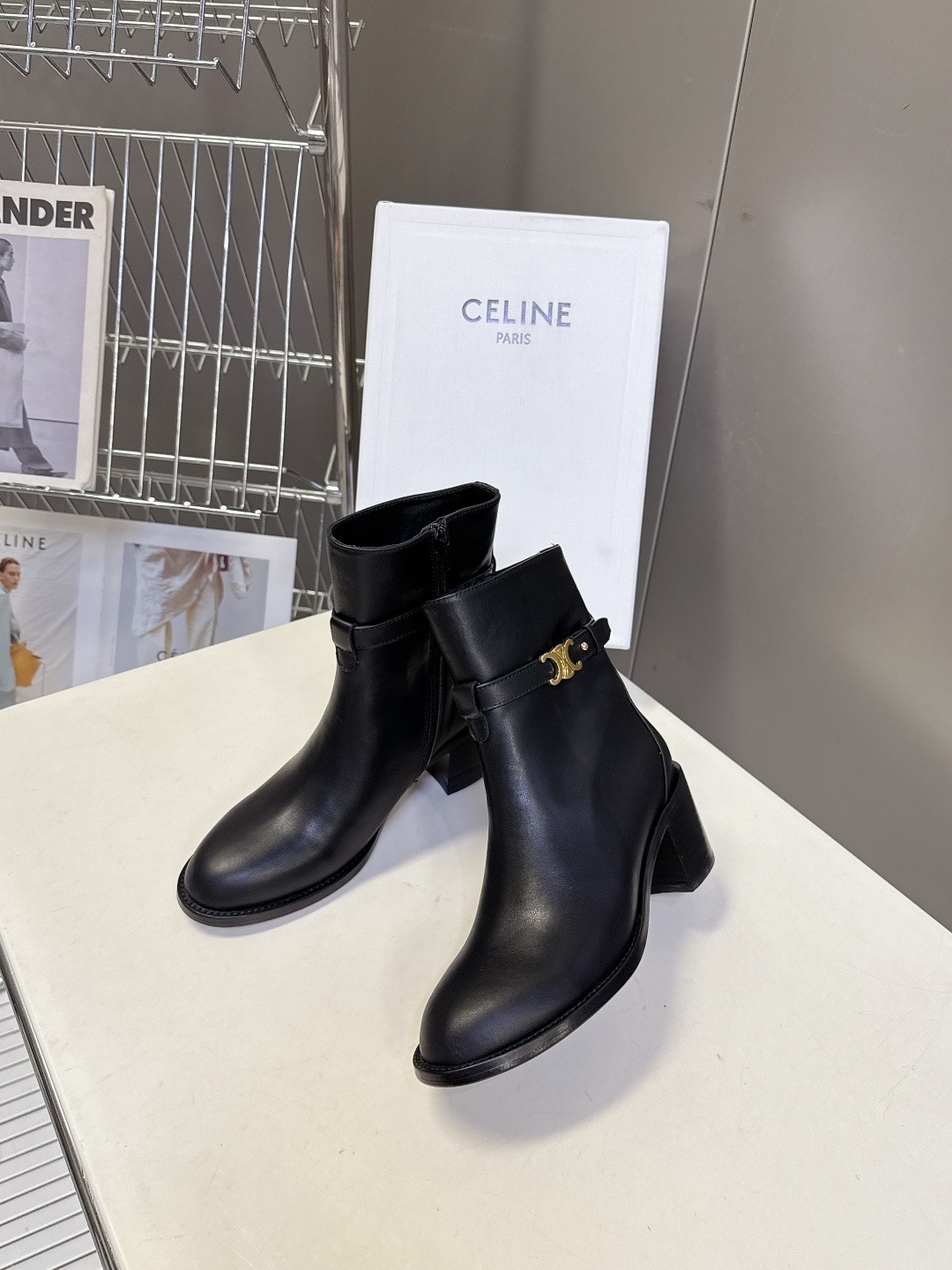 셀*느 신상 뉴트로 통굽 앵클부츠