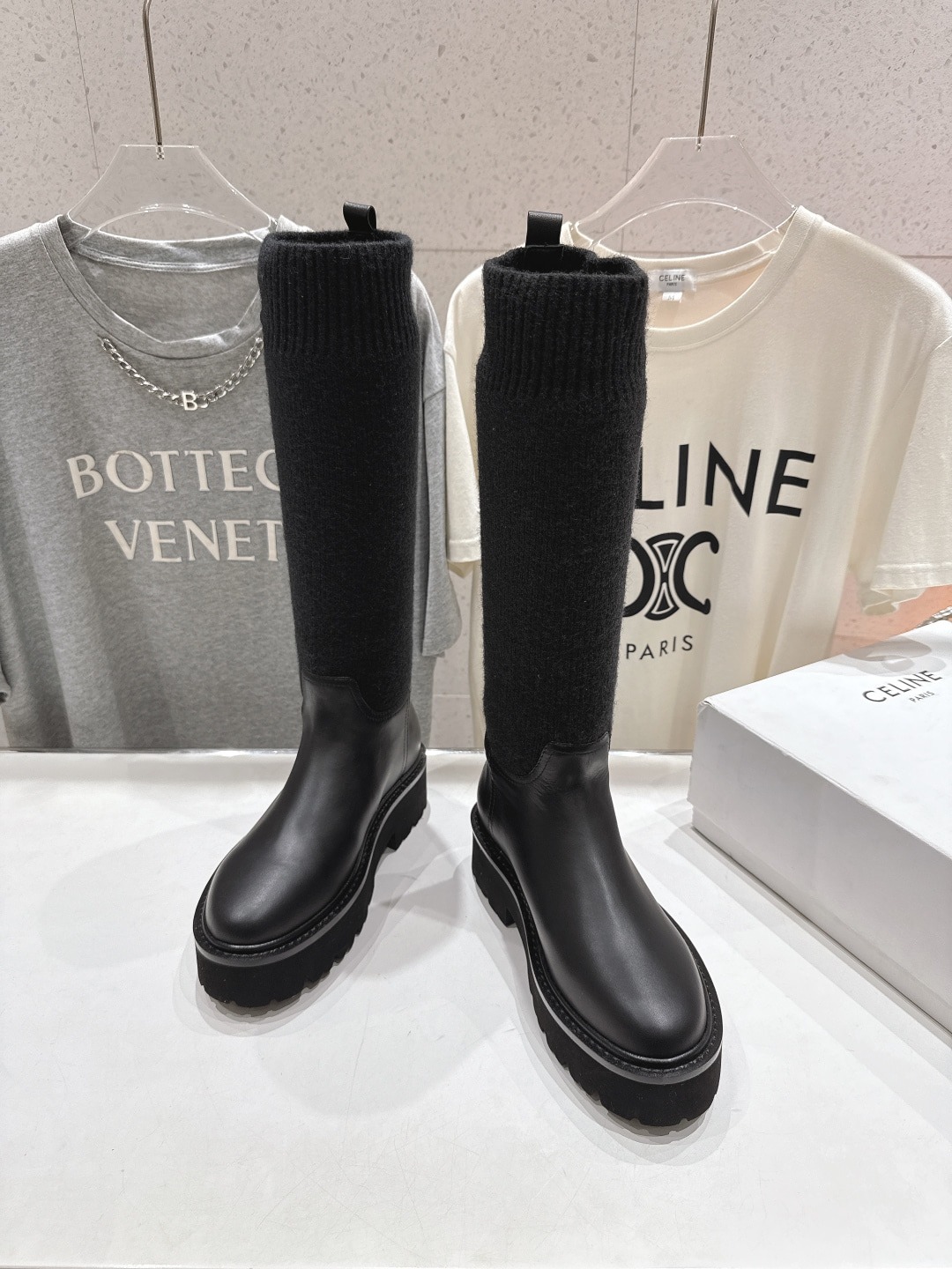 셀*느 25ss 신상 니트 앵클부츠