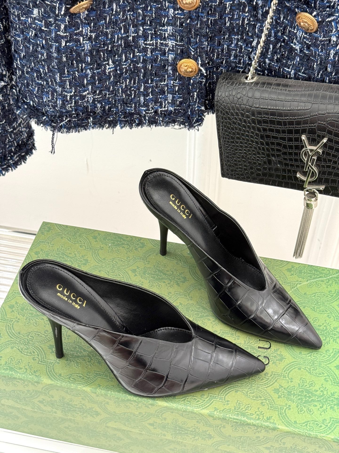 구* 25ss 봄여름 신상 스틸레토 힐 슬리퍼