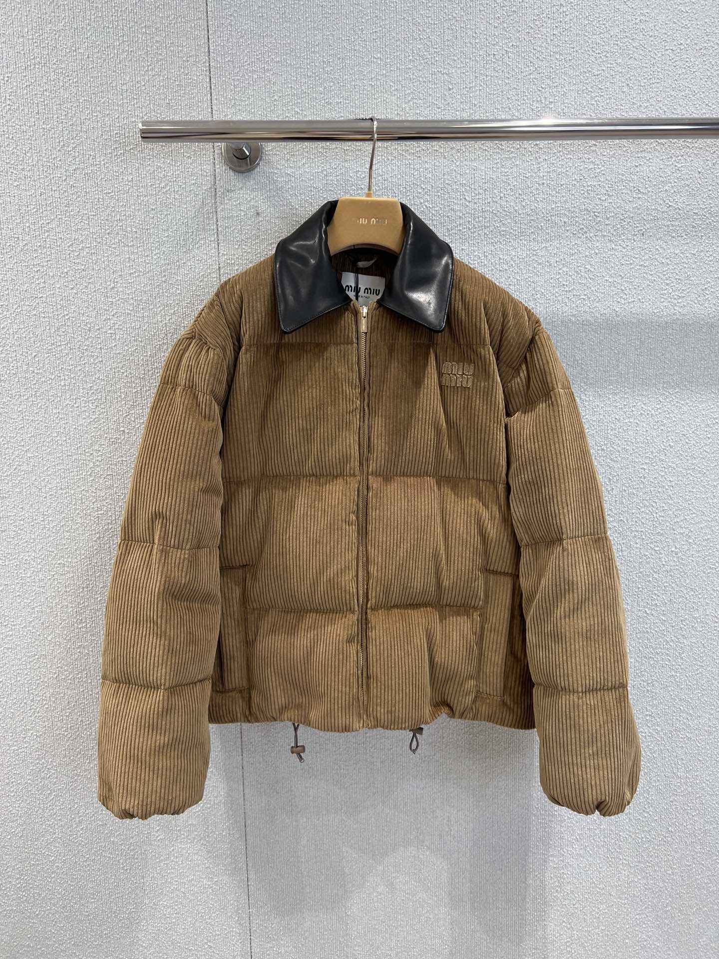 미*미* 25 신상 코듀로이 가죽 넥 패딩 점퍼