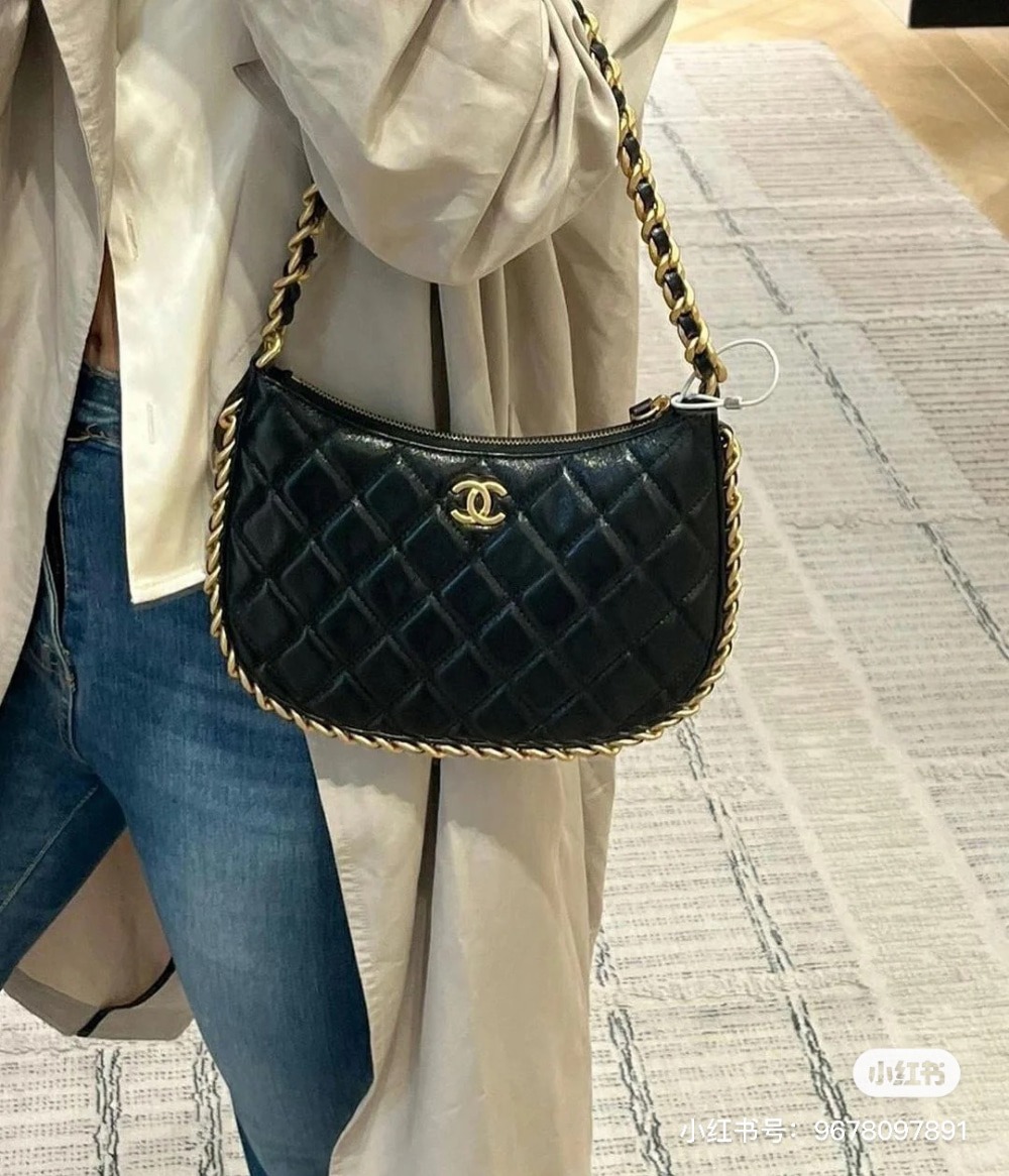 샤* 23B CC 로고 체인 호보백 