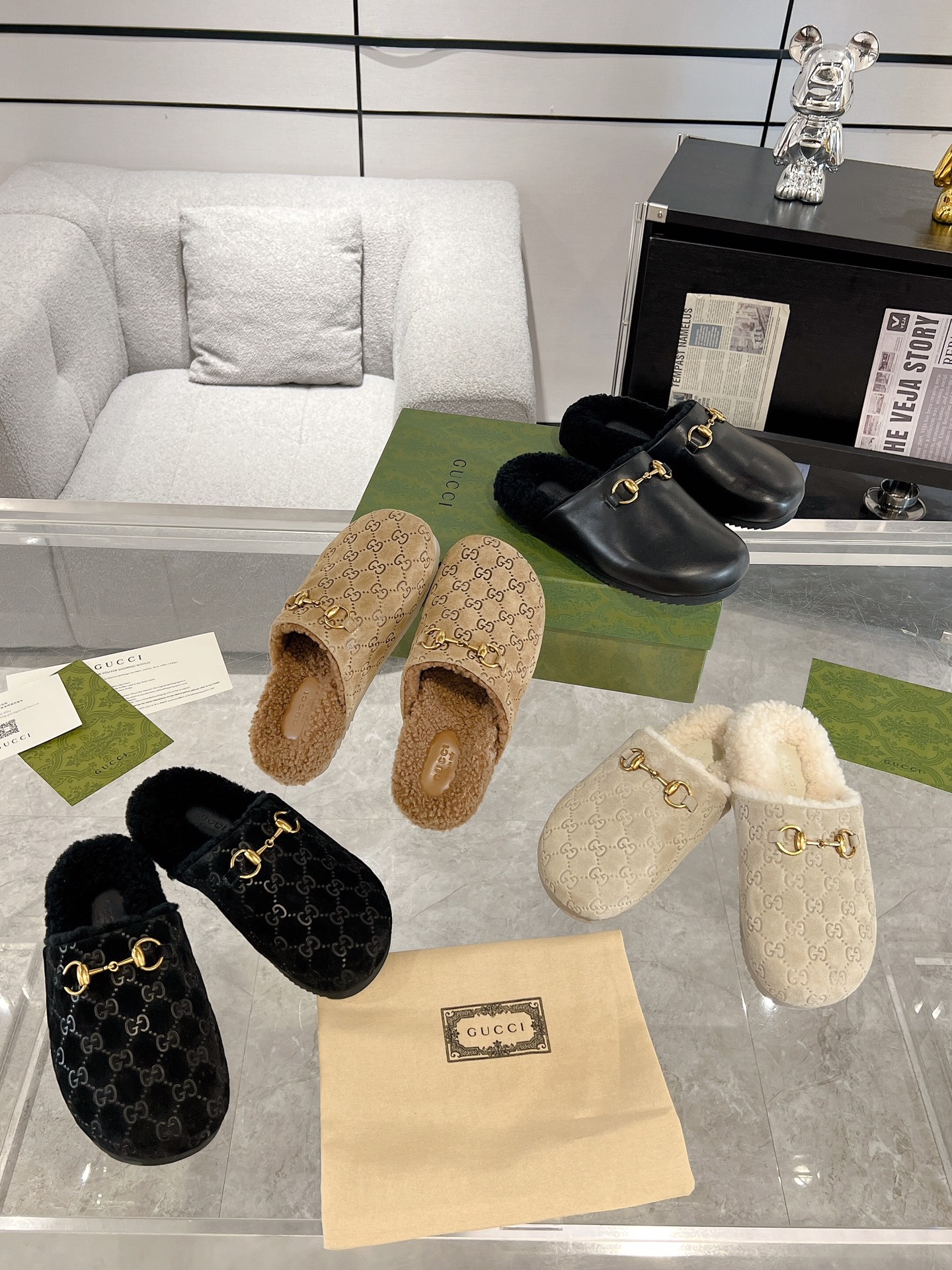 구* 여성 홀스빗뮬 슬리퍼