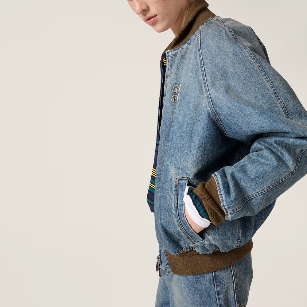 미우미우 데님 블루종 자켓