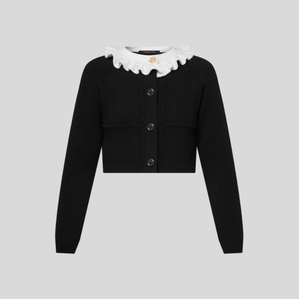 루이비통 러플 칼라 가디건