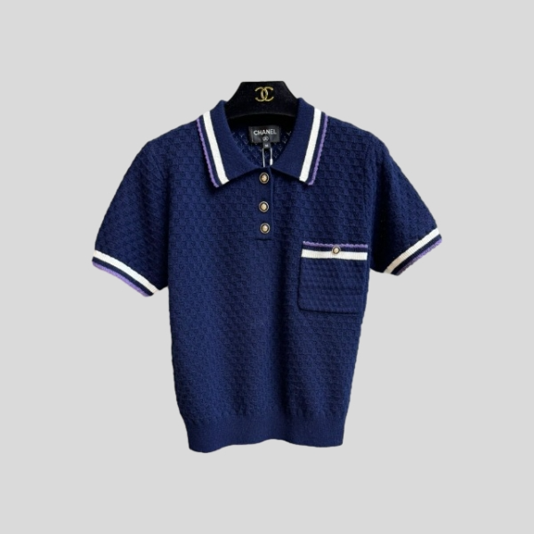 샤넬 니트 반팔 셔츠