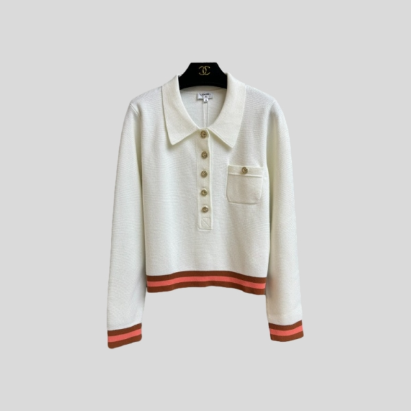 샤넬 니트 폴로 셔츠