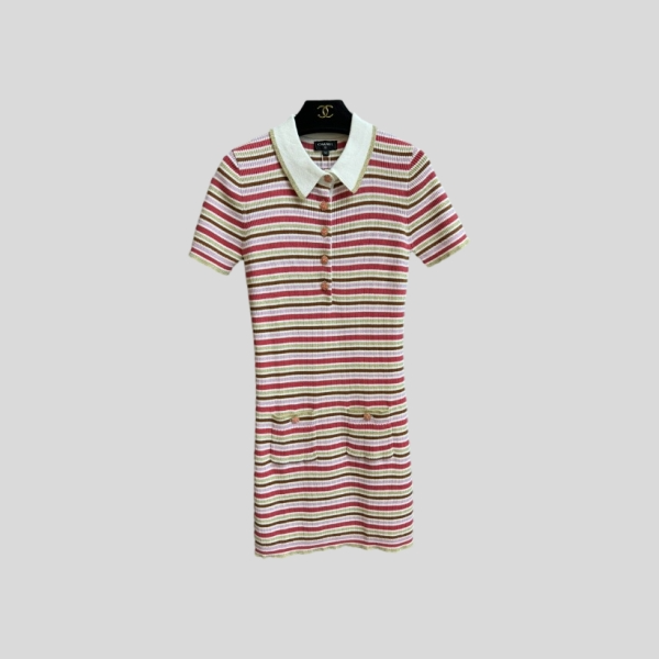 샤넬 스트라이프 니트 드레스