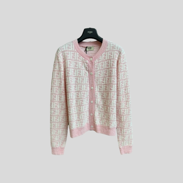 펜디 자카드 가디건