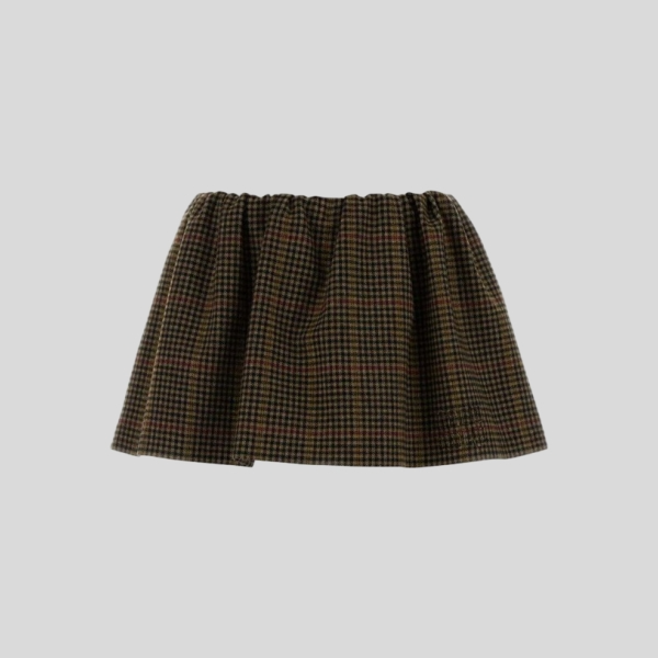 미우미우 하운드투스 체크 미니 스커트