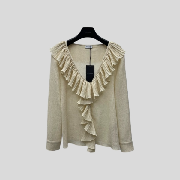 생로랑 러플 블라우스