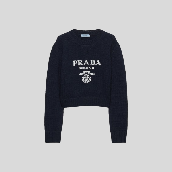 프라다 울 및 캐시미어 크루넥 스웨터