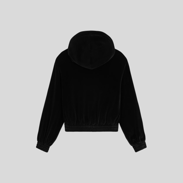 셀린느 벨벳 저지 루즈 집업 후디