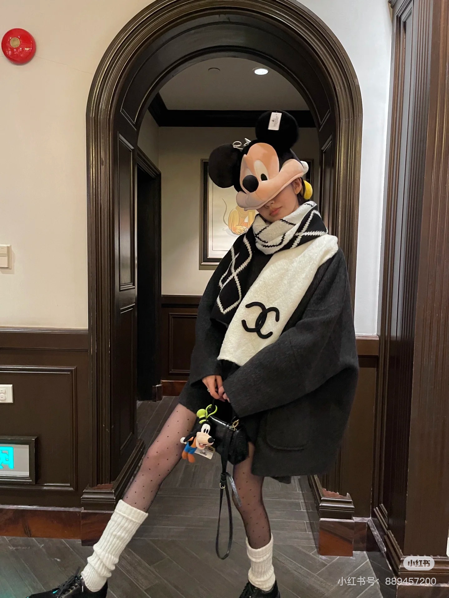 샤* 24B 코튼 울 100% 더블 C 머플러