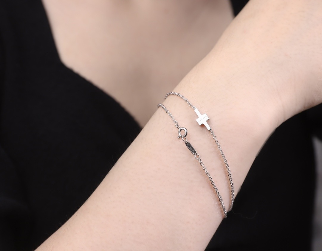 티파니*코 T 더블 체인 브레이슬릿