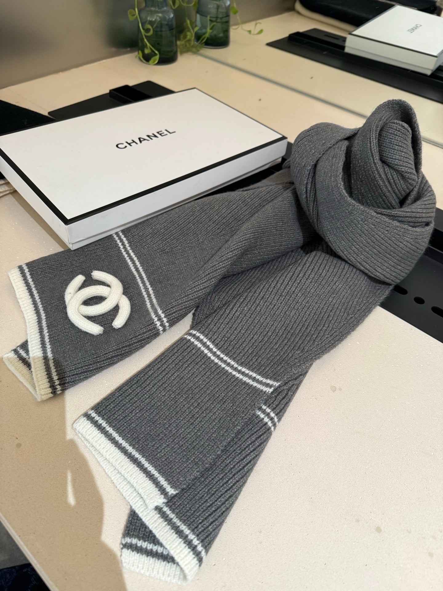 샤* 니트 캐시미어 머플러