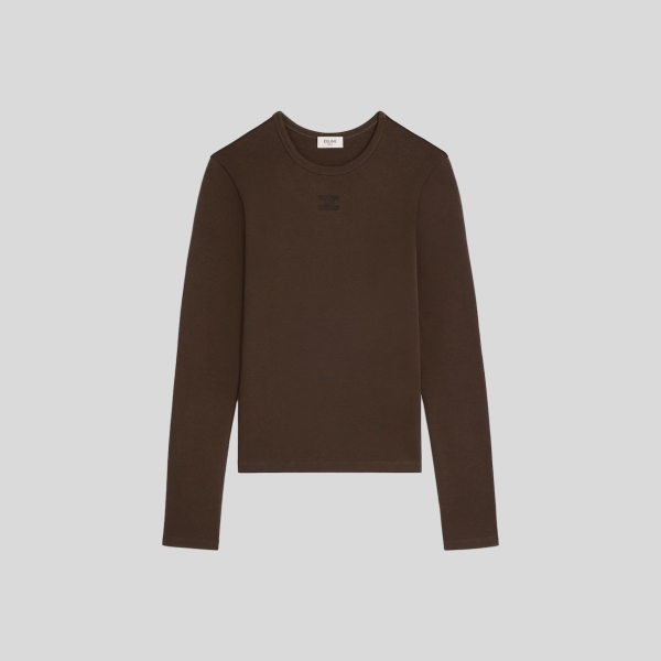 셀린느 리브드 코튼 저지 트리옹프 티셔츠