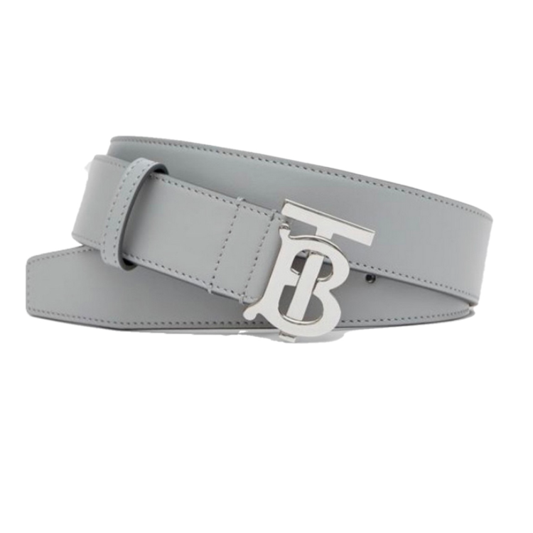 버버리 모노그램 모티프 엠보싱 체크 가죽 벨트