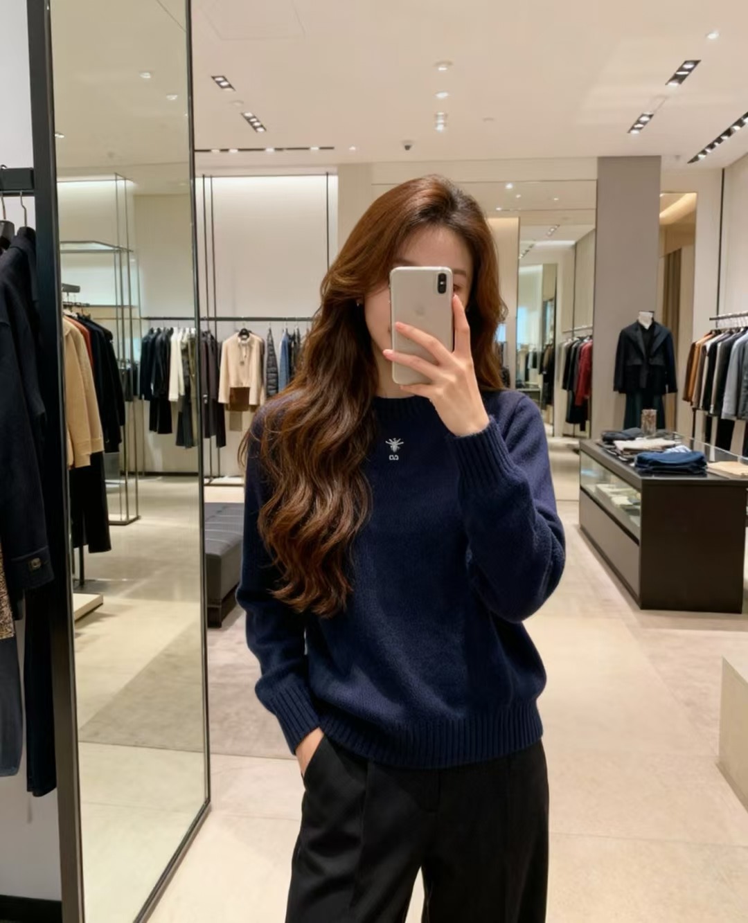 디* 26 봄 무지 라운드 긴팔