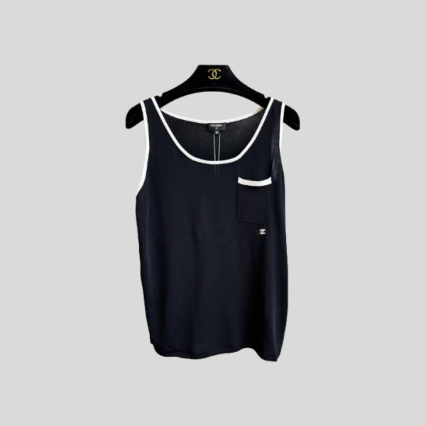 샤넬 슬리브리스 탑