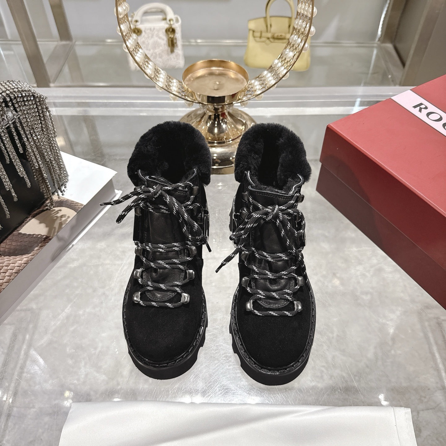 로*비비에 25 신상 양털 앵클부츠