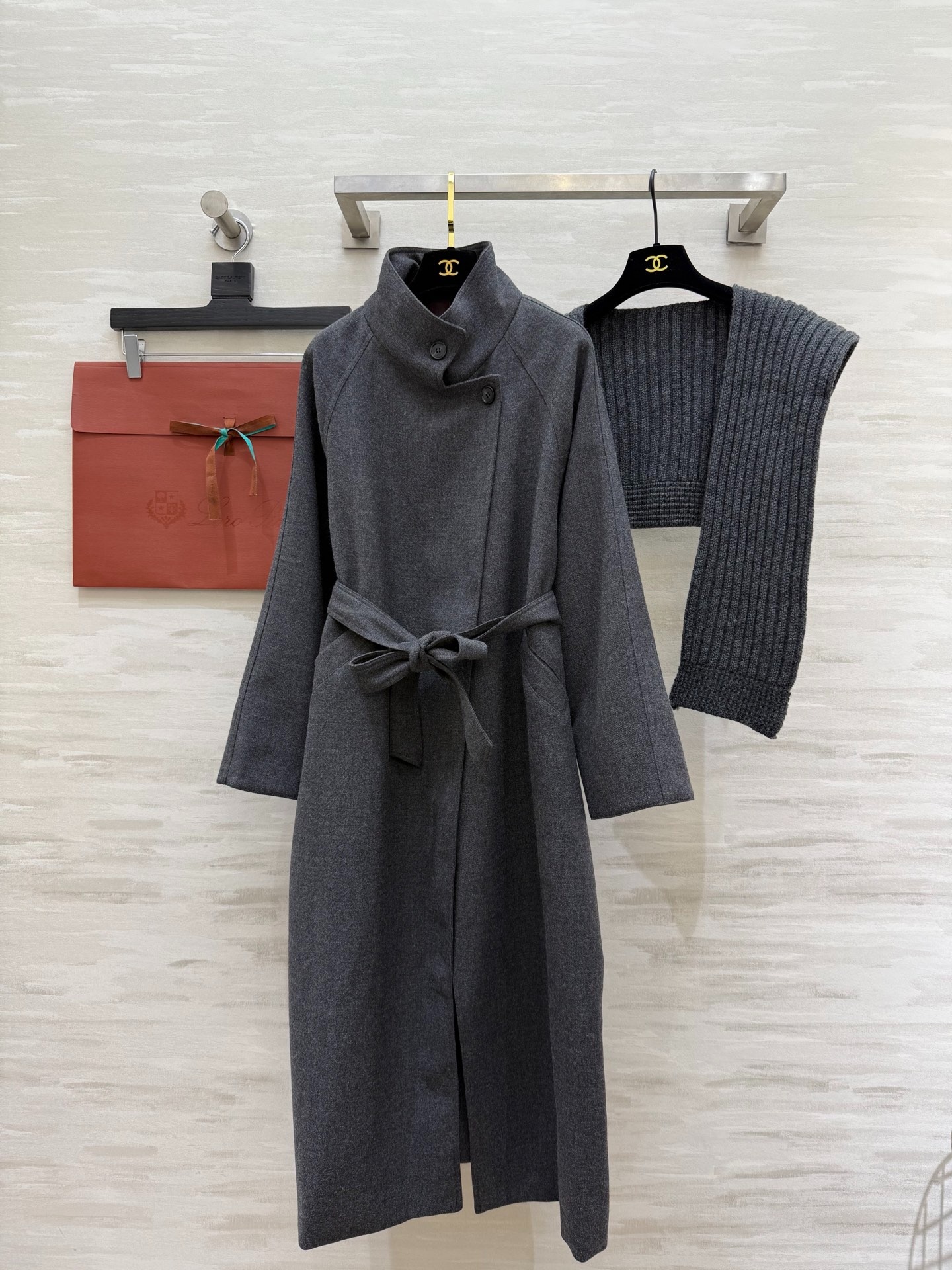 로로피아나 신상 숄 투피스 모직코트